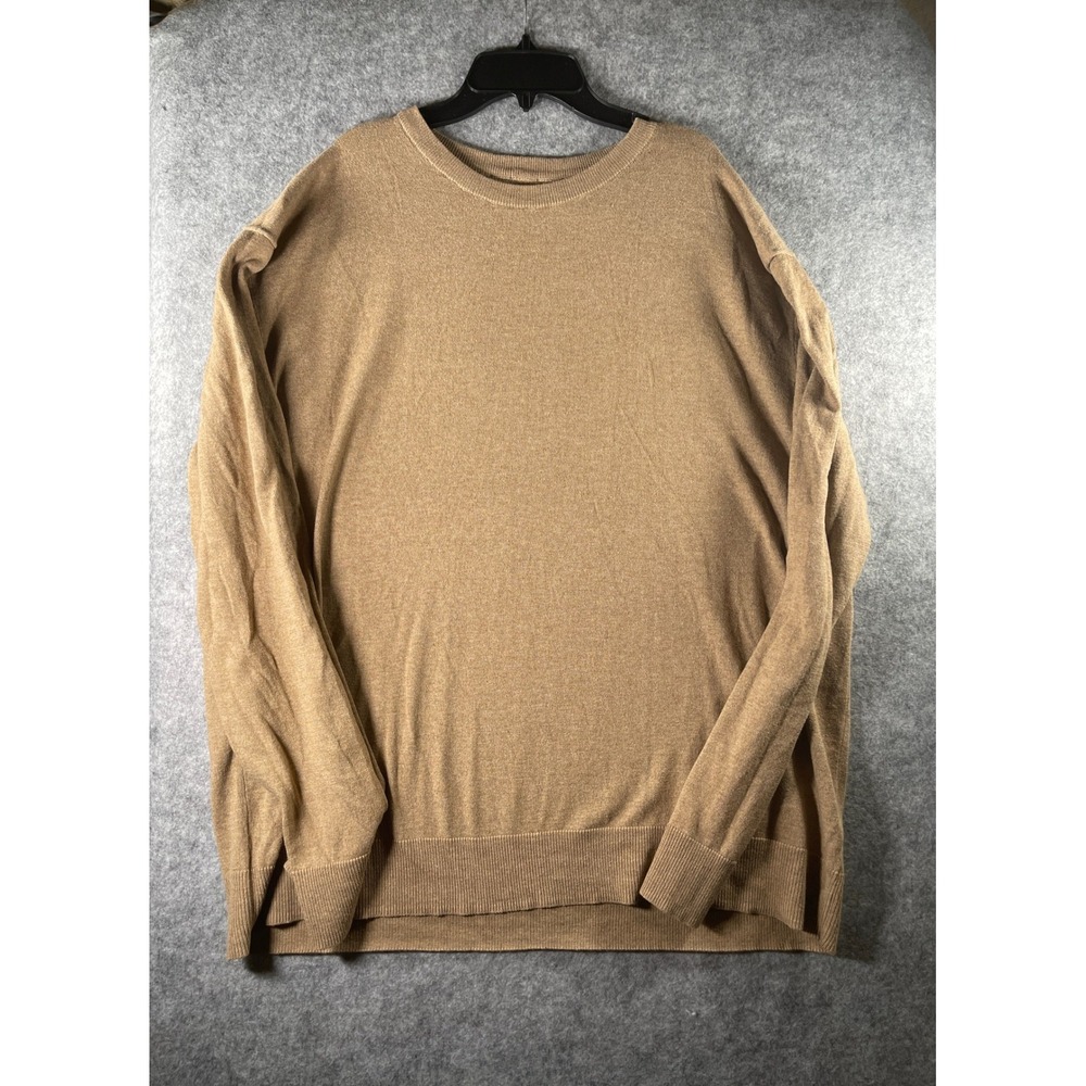 Old Navy Mens XXL Tan Camel Crew Neck Knit Pullover Sweater Relaxed Fit